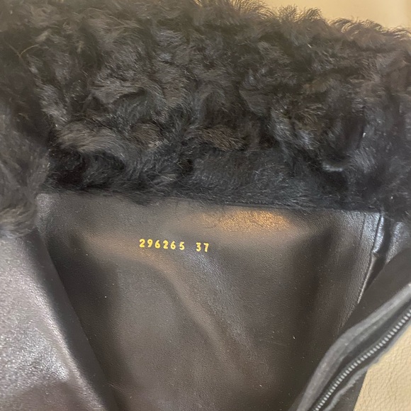 Gucci Black Suede Platform Wedges with Shearling trim. “Courteney” - Picture 4 of 6